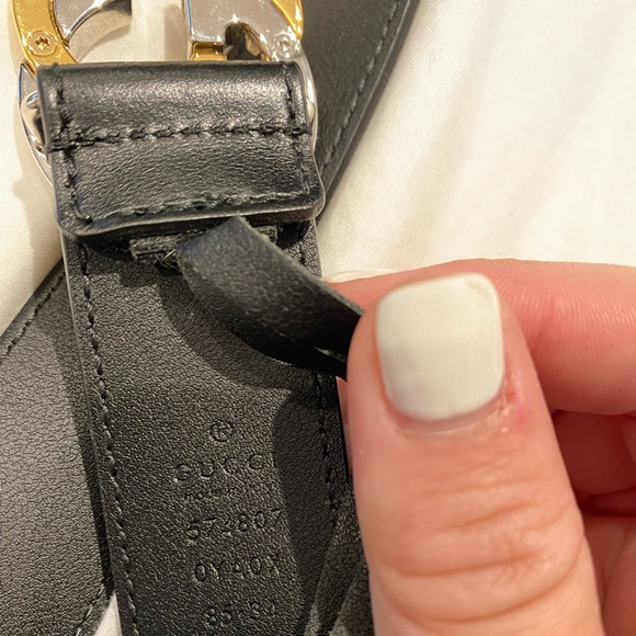 Gucci Interlocking GG Belt - Silver & Gold - Size 34 - Picture 3 of 3